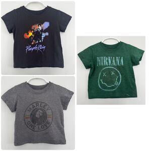 Band Band Tee Bundle: Prince, Bob Marley, and Nirvana, Includes 3 Tops